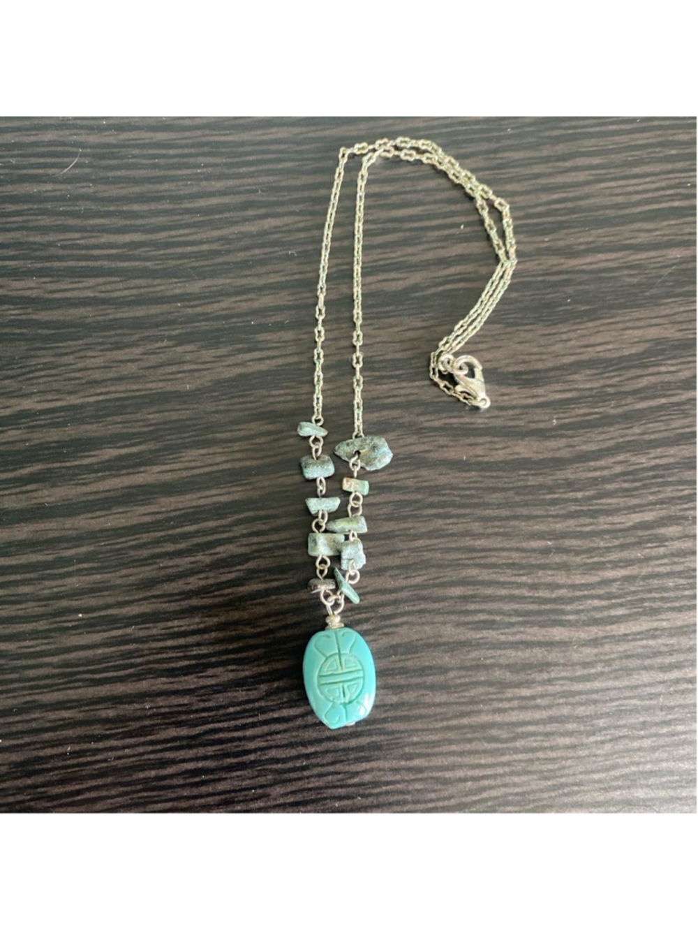 Vintage silver necklace with turquoise stone